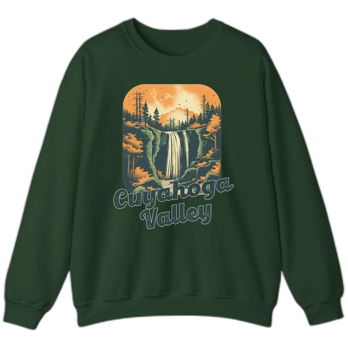 Eureka Valley Waterfall Sweatshirt in Forest Green
