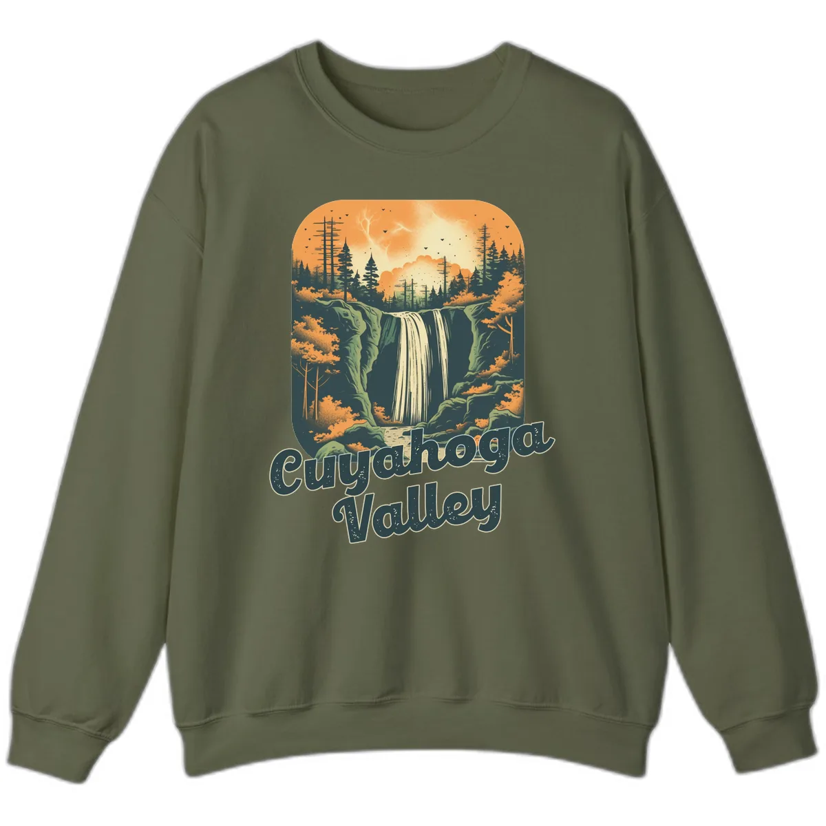 Eureka Valley Waterfall Sweatshirt in Military Green