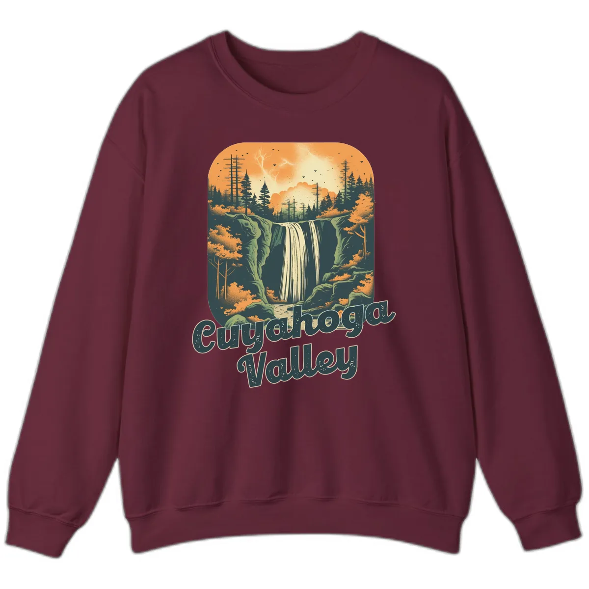 Eureka Valley Waterfall Sweatshirt in Maroon