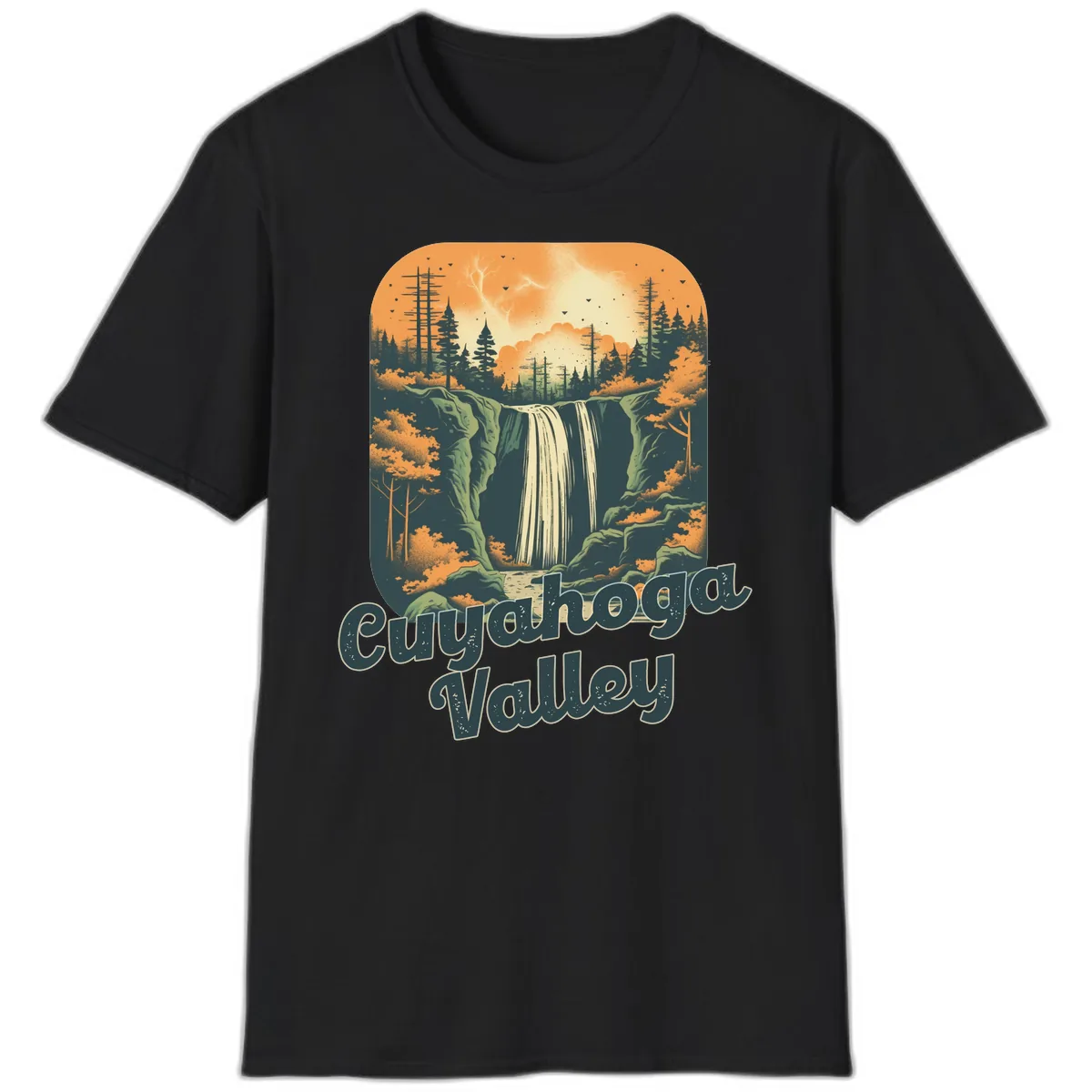 Eureka Valley Waterfall T-Shirt in Black