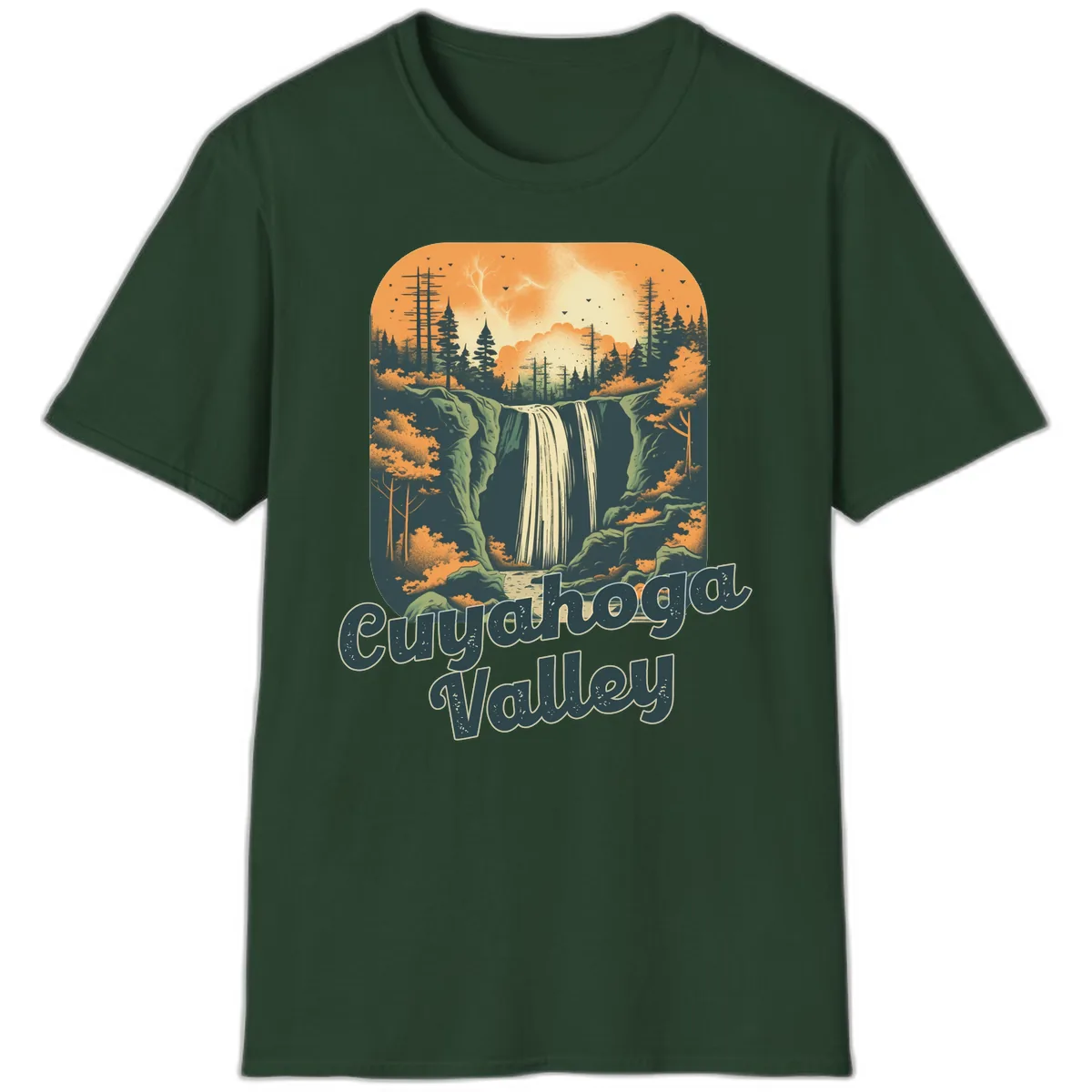 Eureka Valley Waterfall T-Shirt in Forest Green
