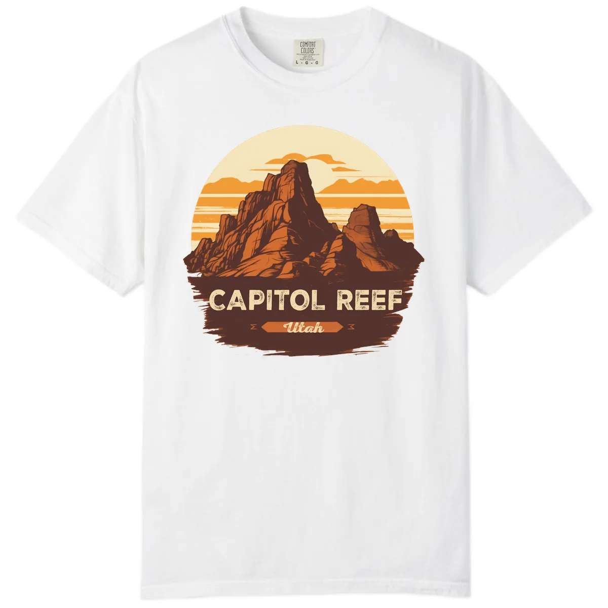 Capitol Reef Utah Desert Rock Formation Comfort Color in White