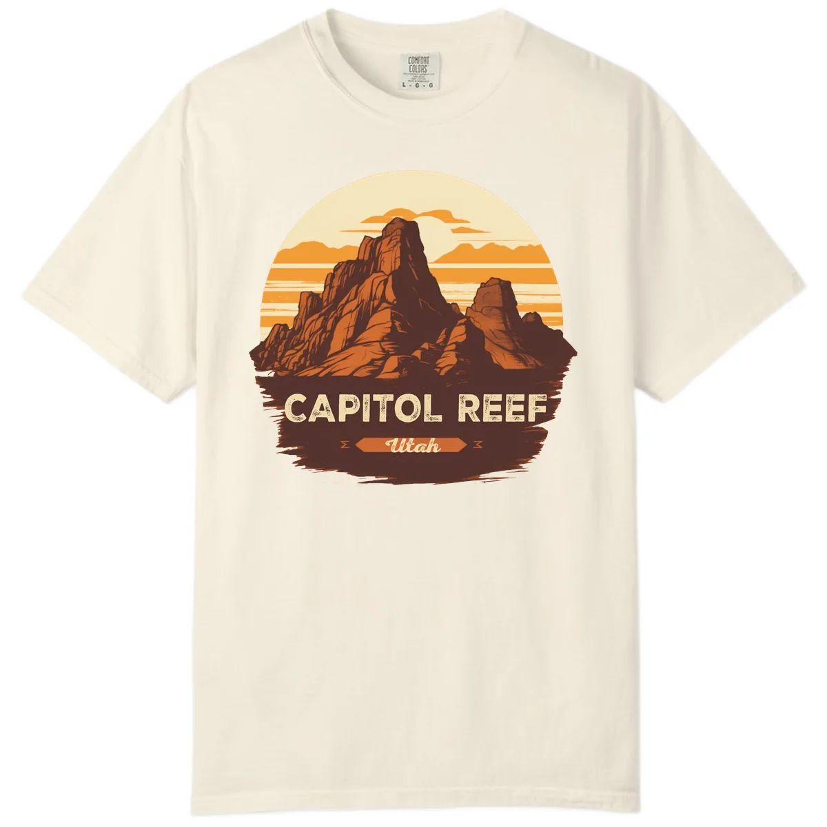 Capitol Reef Utah Desert Rock Formation Comfort Color in Ivory