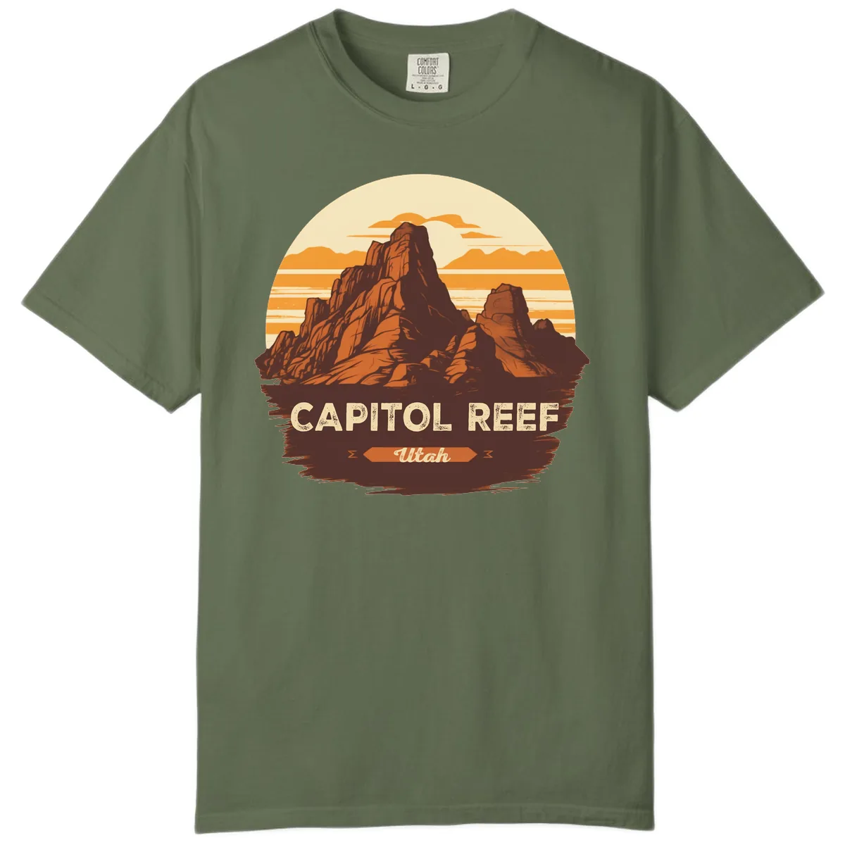 Capitol Reef Utah Desert Rock Formation Comfort Color in Sage