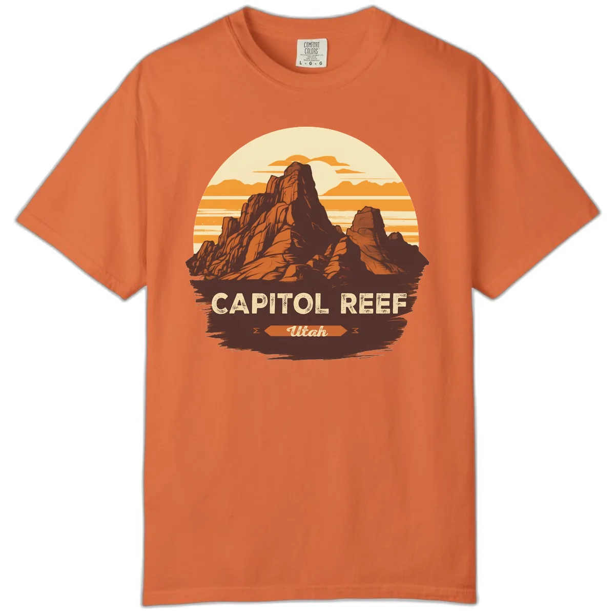 Capitol Reef Utah Desert Rock Formation Comfort Color in Burnt Orange