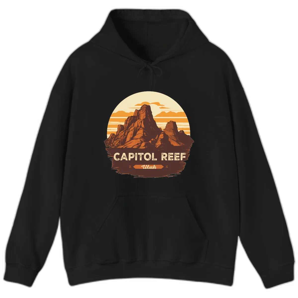 Capitol Reef Utah Desert Rock Formation Hoodie in Black