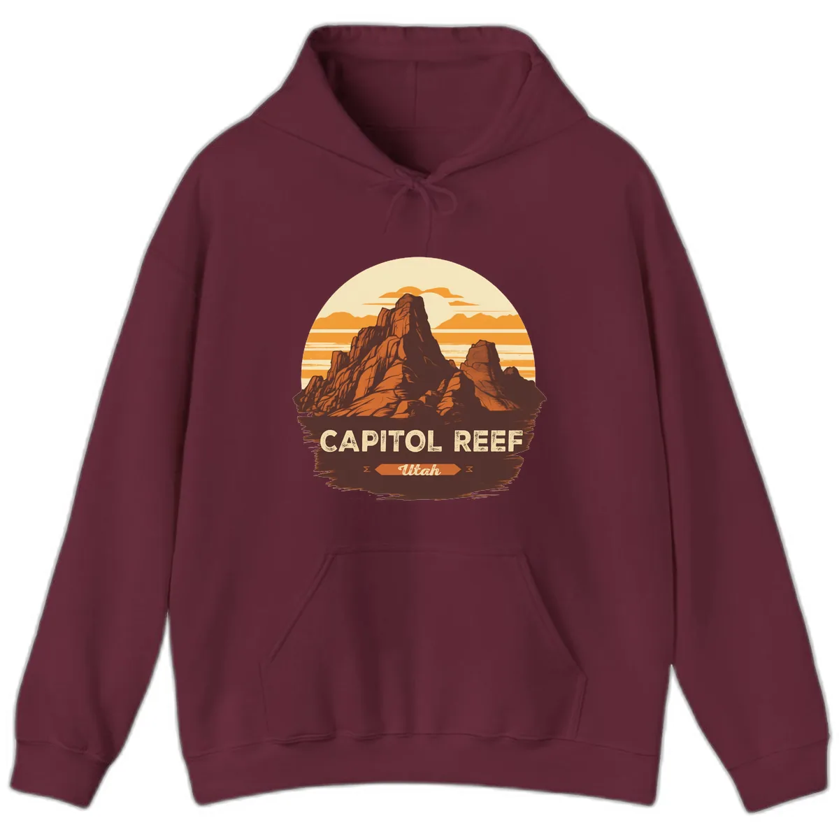 Capitol Reef Utah Desert Rock Formation Hoodie in Maroon