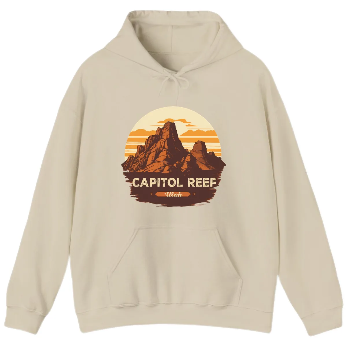 Capitol Reef Utah Desert Rock Formation Hoodie in Sand