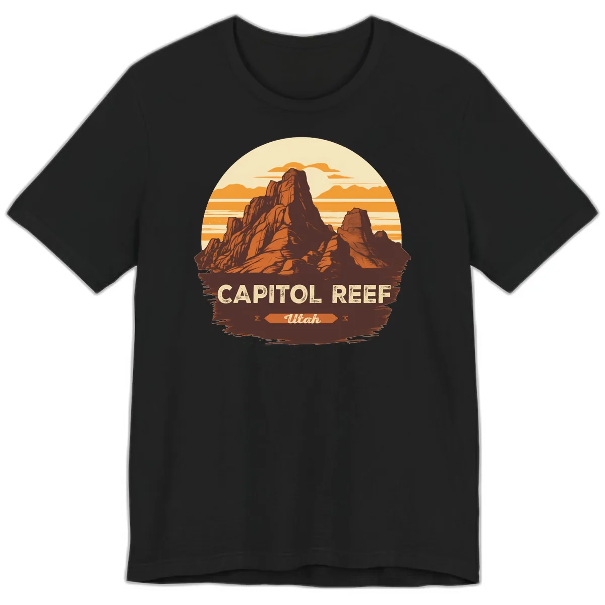 Capitol Reef Utah Desert Rock Formation Premium T-Shirt in Black