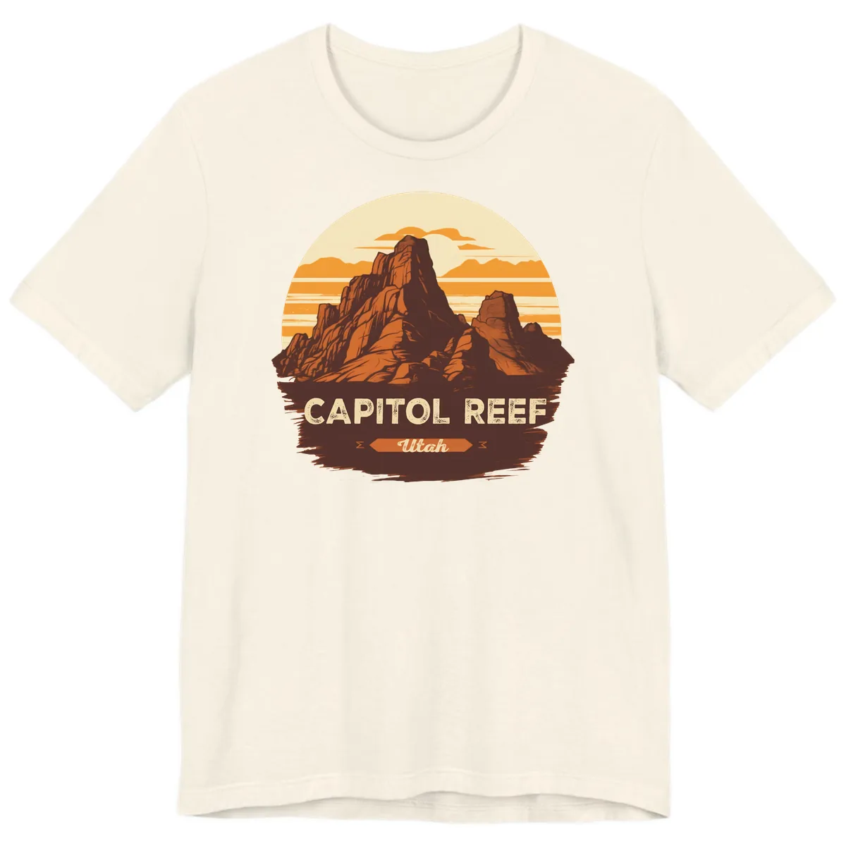 Capitol Reef Utah Desert Rock Formation Premium T-Shirt in Natural