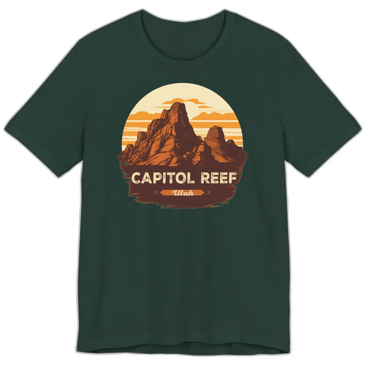 Capitol Reef Utah Desert Rock Formation Premium T-Shirt in Forest