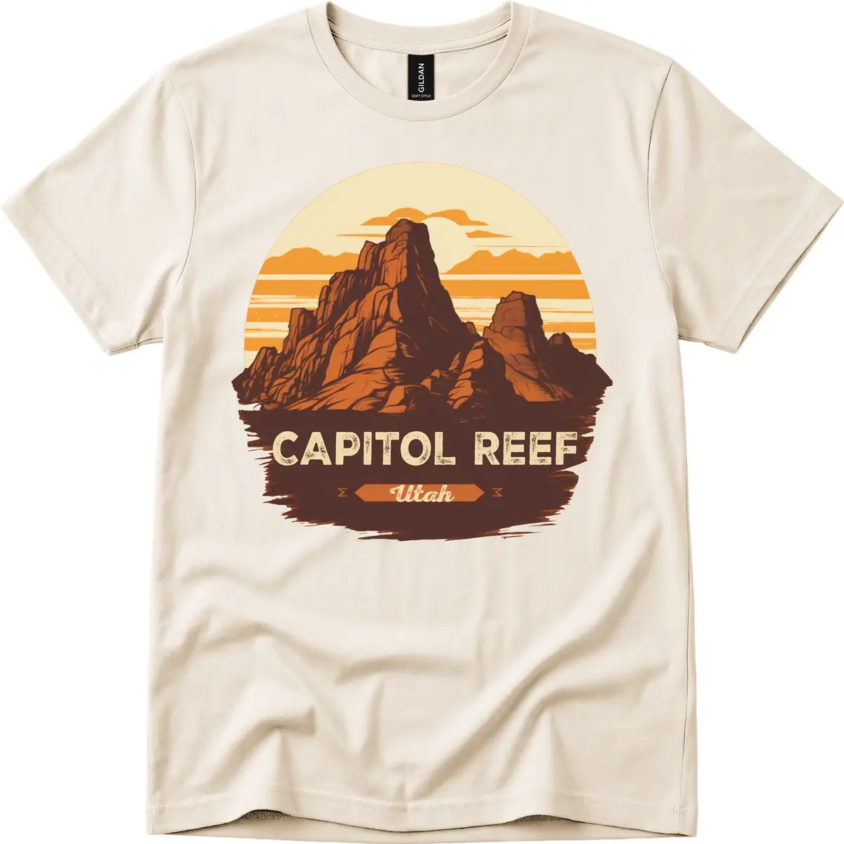 Capitol Reef Utah Desert Rock Formation T-Shirt in Natural