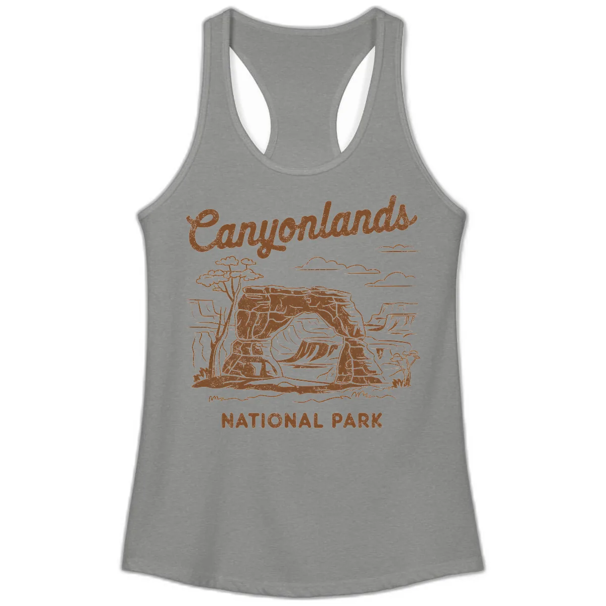 Canyonlands National Park Desert Vista Ladies Tank in Heather Grey