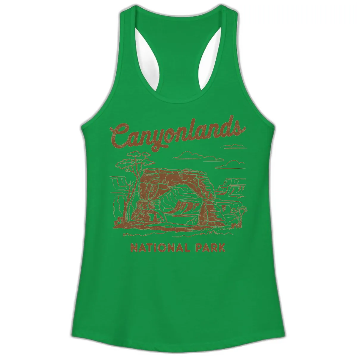 Canyonlands National Park Desert Vista Ladies Tank in Solid Kelly Green