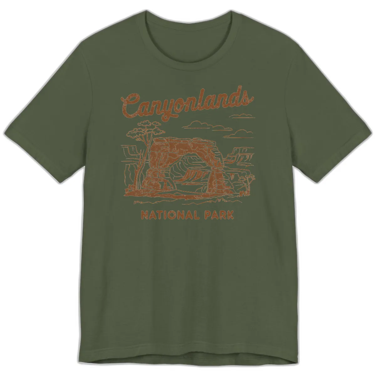 Canyonlands National Park Desert Vista Premium T-Shirt in Military Green