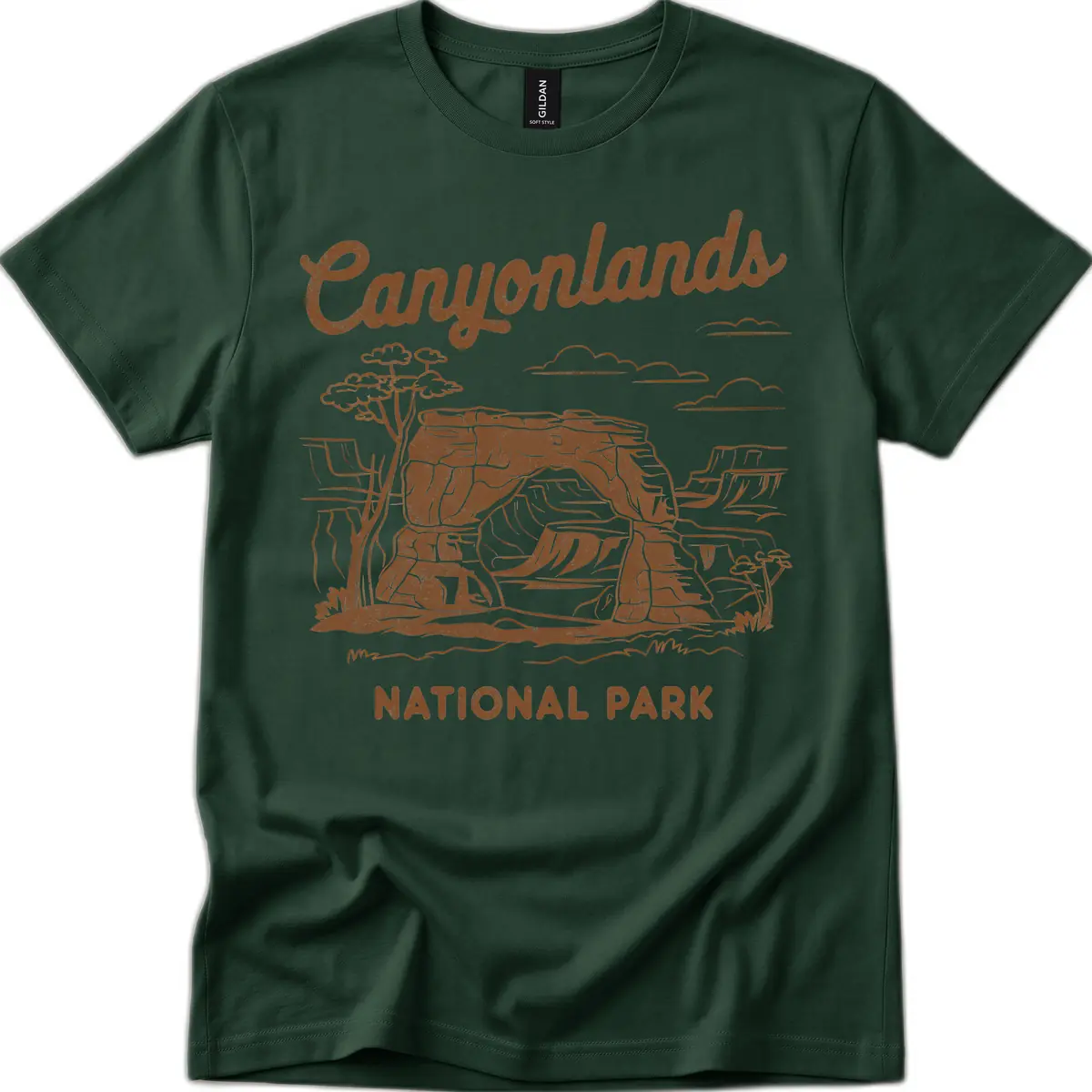 Canyonlands National Park Desert Vista T-Shirt in Forest Green