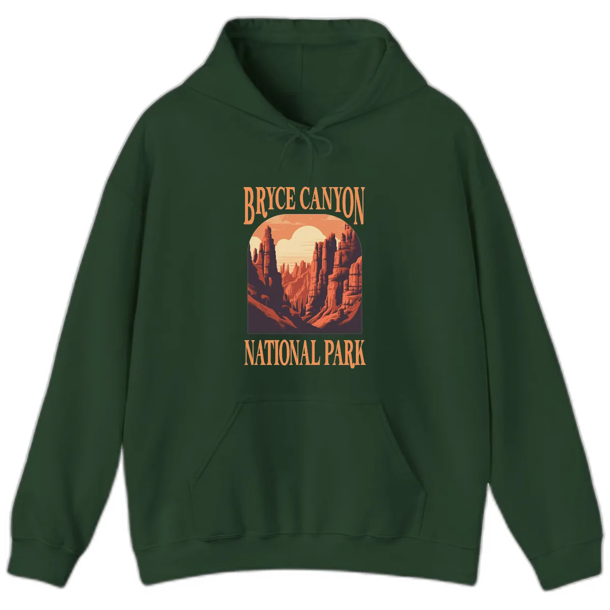 Bryce Canyon National Park Sunset Hoodie in Forest Green