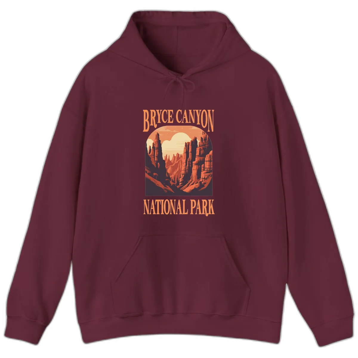 Bryce Canyon National Park Sunset Hoodie in Maroon
