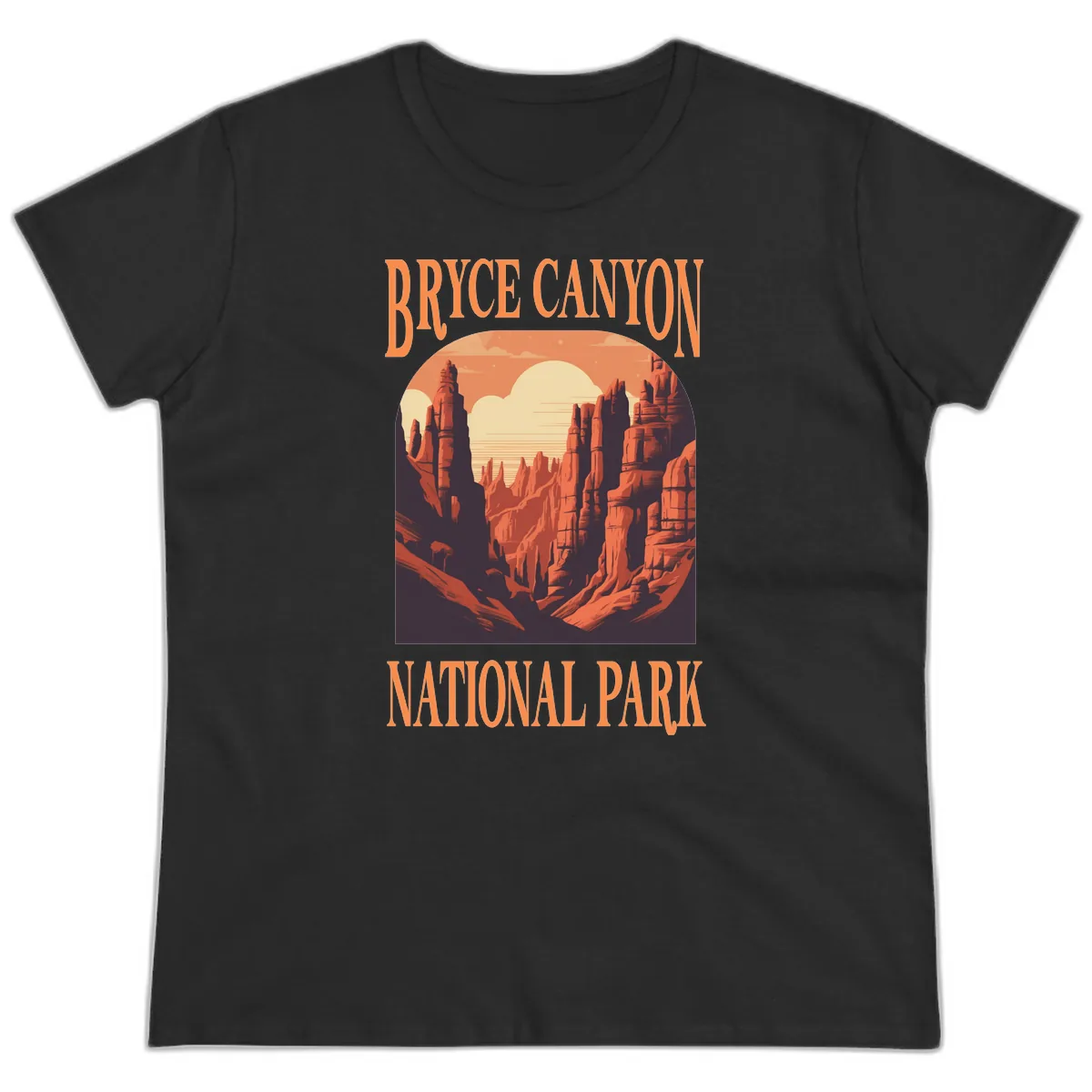 Bryce Canyon National Park Sunset Ladies Tee in Black