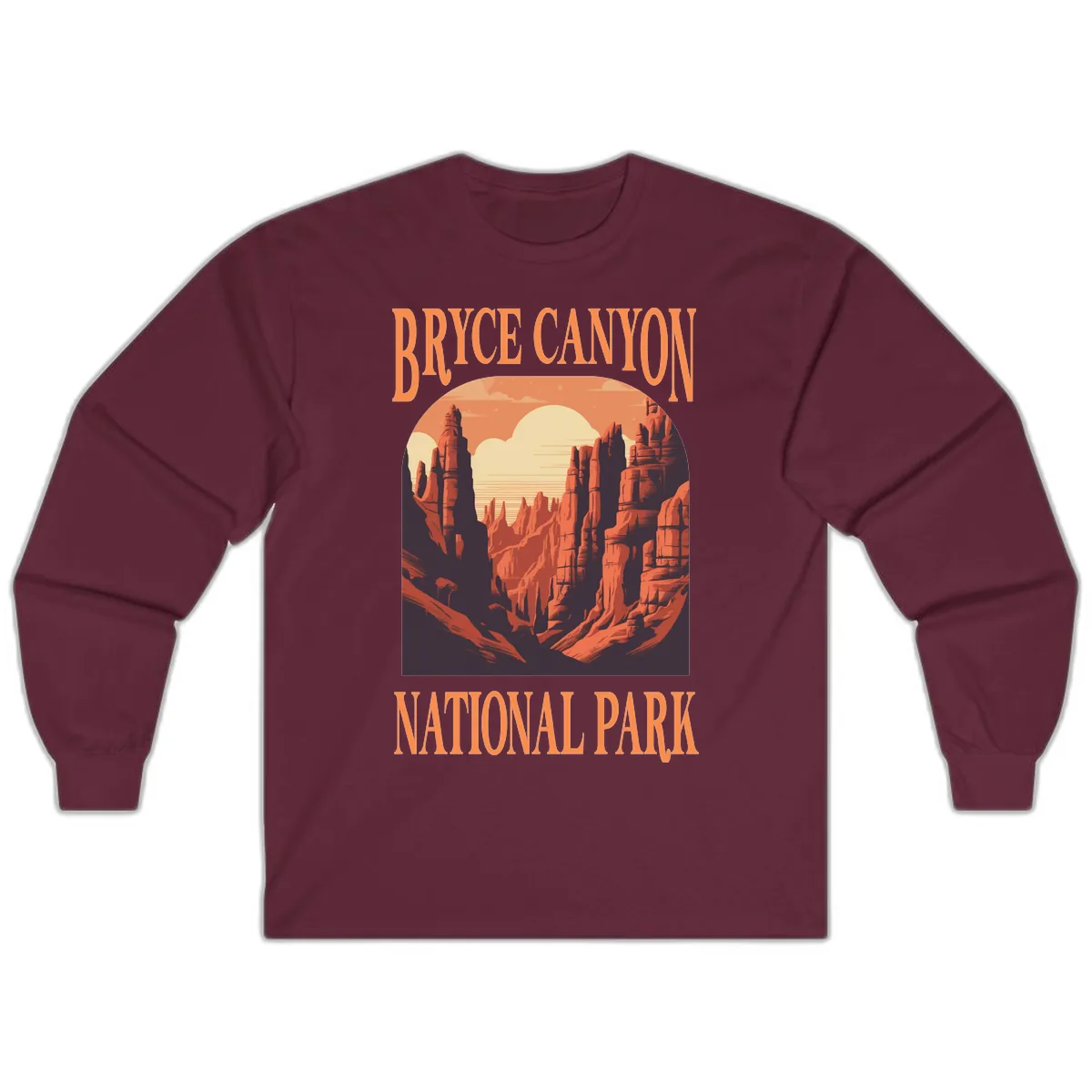 Bryce Canyon National Park Sunset Long Sleeve in Maroon
