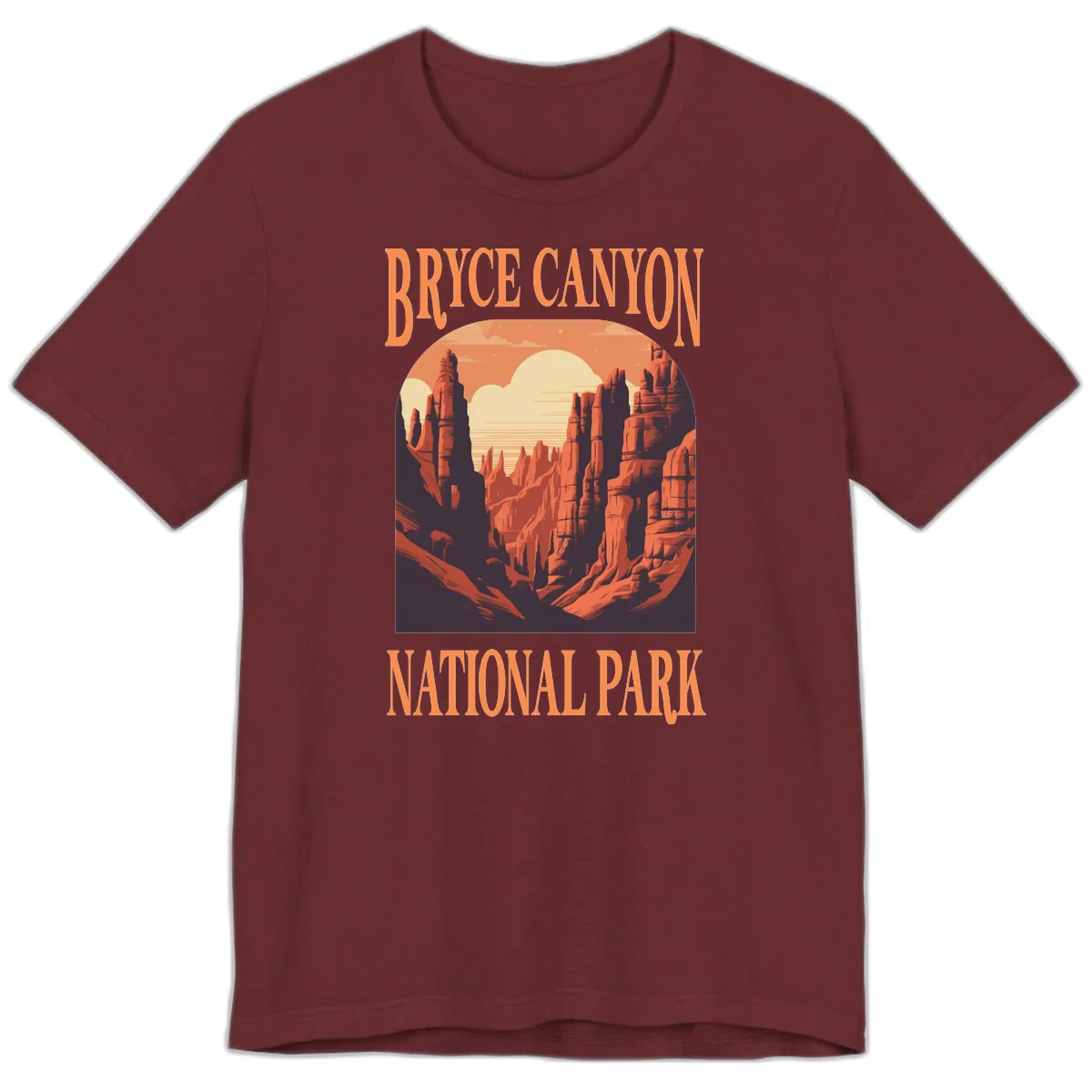 Bryce Canyon National Park Sunset Premium T-Shirt in Heather Cardinal