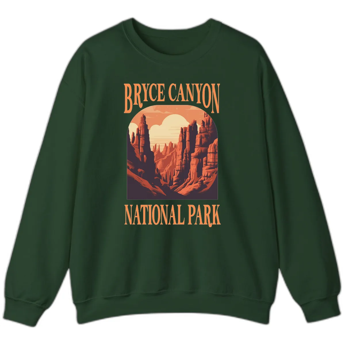 Bryce Canyon National Park Sunset Sweatshirt in Forest Green