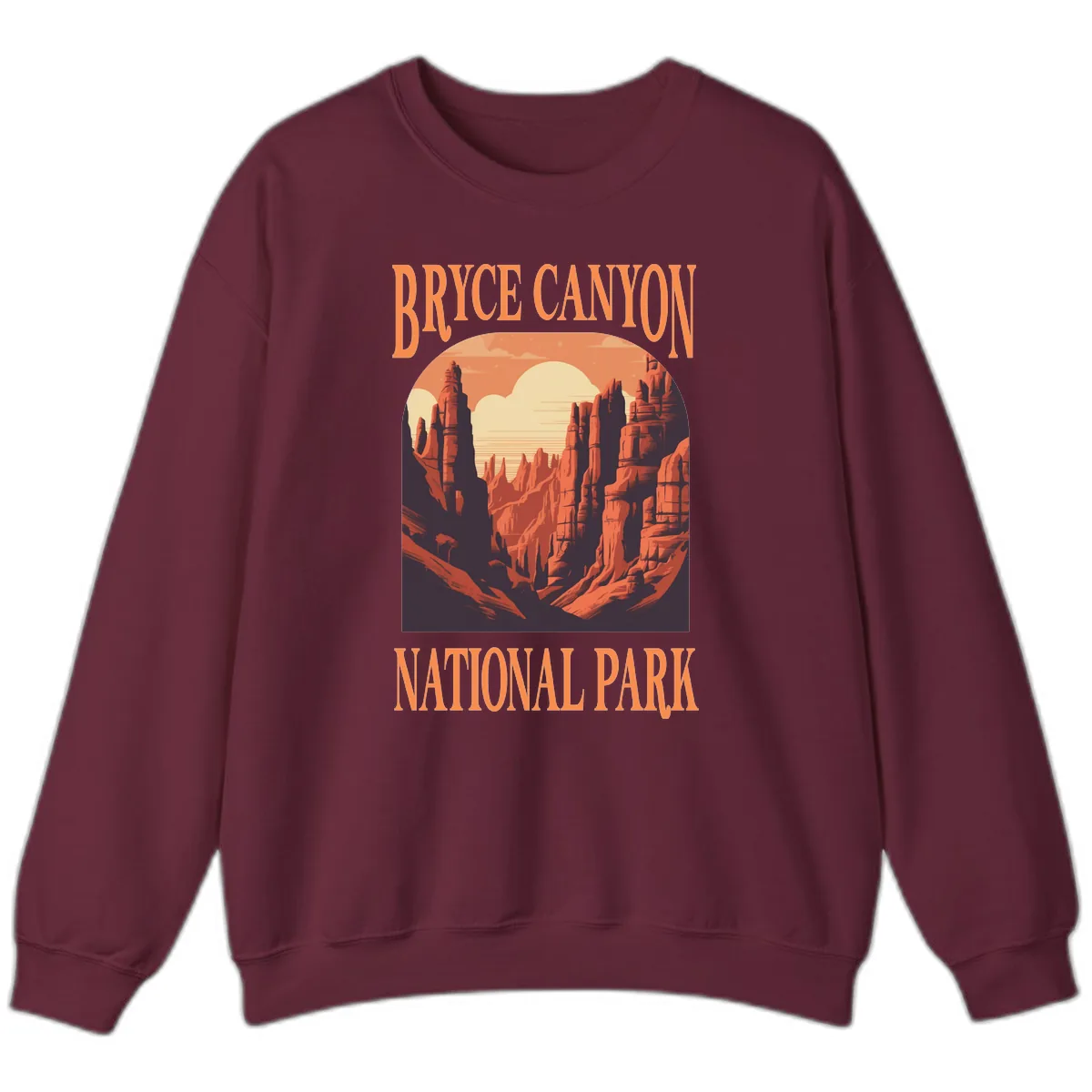 Bryce Canyon National Park Sunset Sweatshirt in Maroon