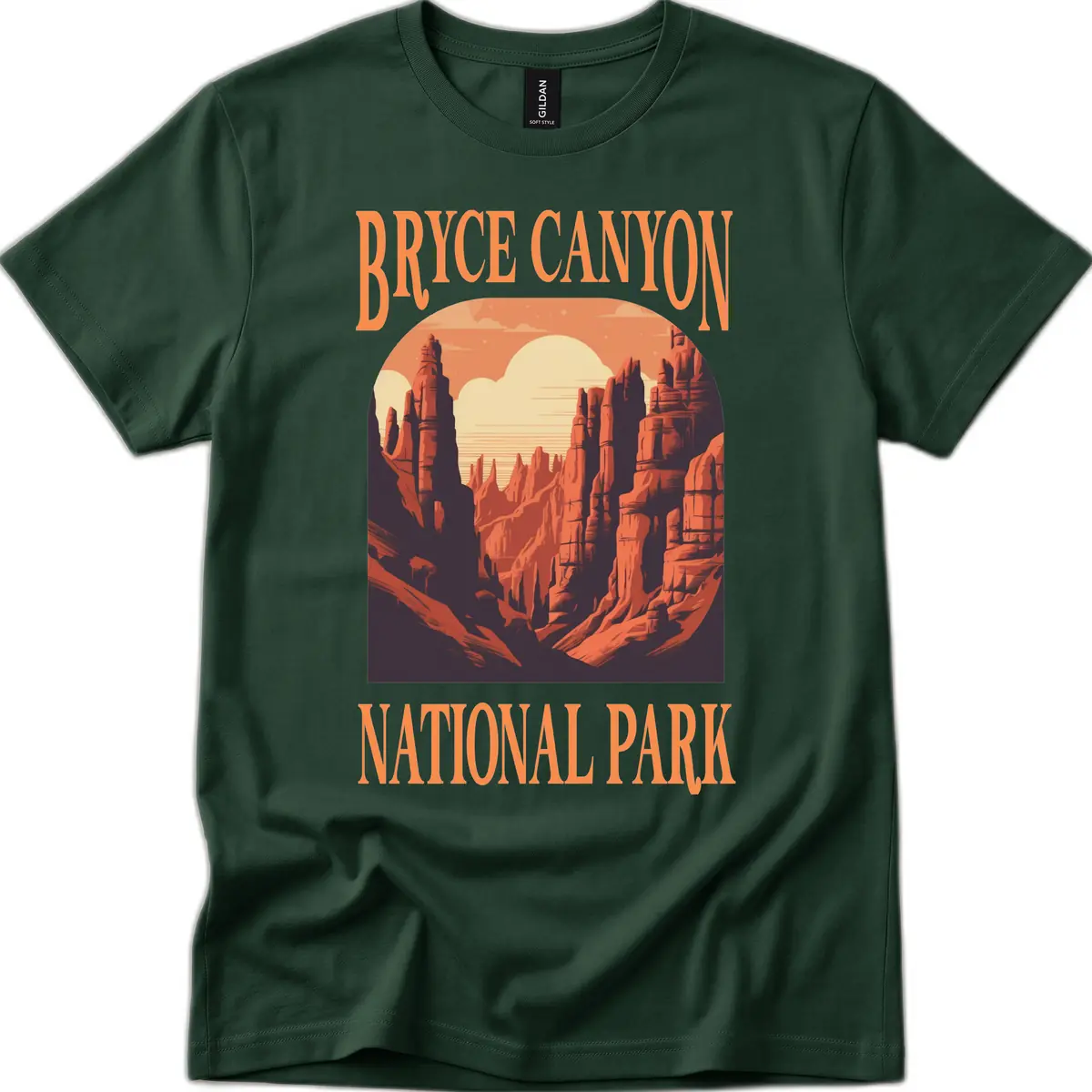 Bryce Canyon National Park Sunset T-Shirt in Forest Green