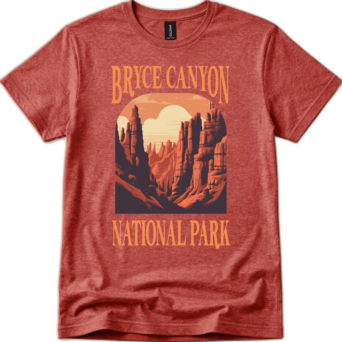Bryce Canyon National Park Sunset T-Shirt in Heather Cardinal