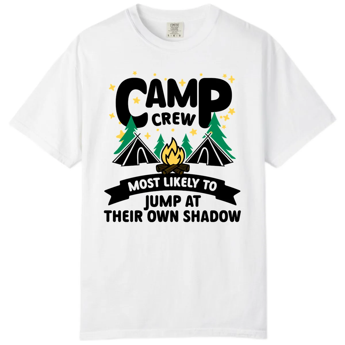 Camp Crew Shadow Jumpers Comfort Color in White