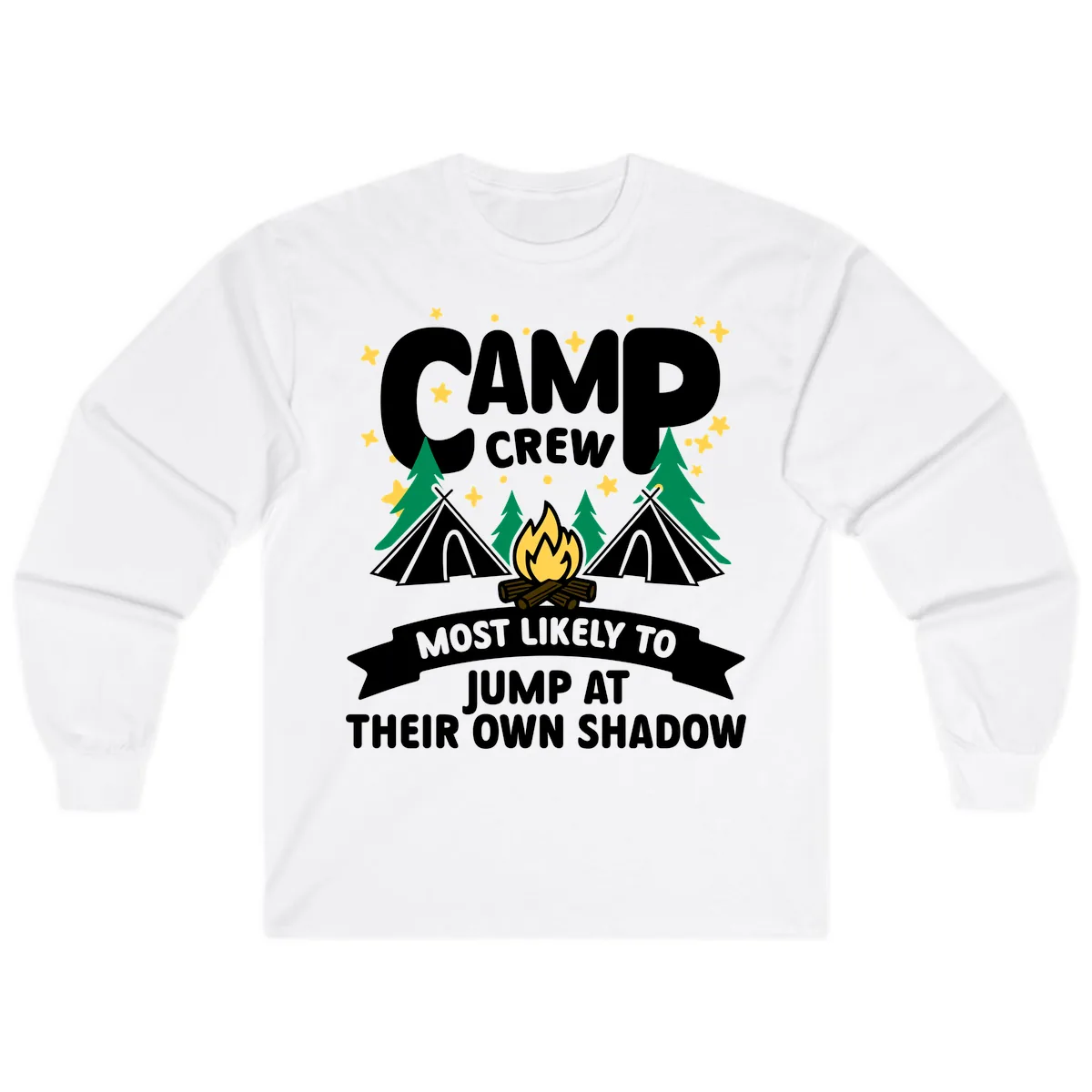 Camp Crew Shadow Jumpers Long Sleeve in White