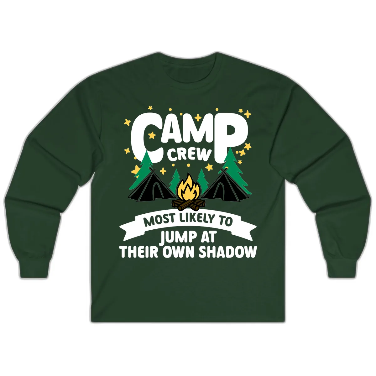 Camp Crew Shadow Jumpers Long Sleeve in Forest Green