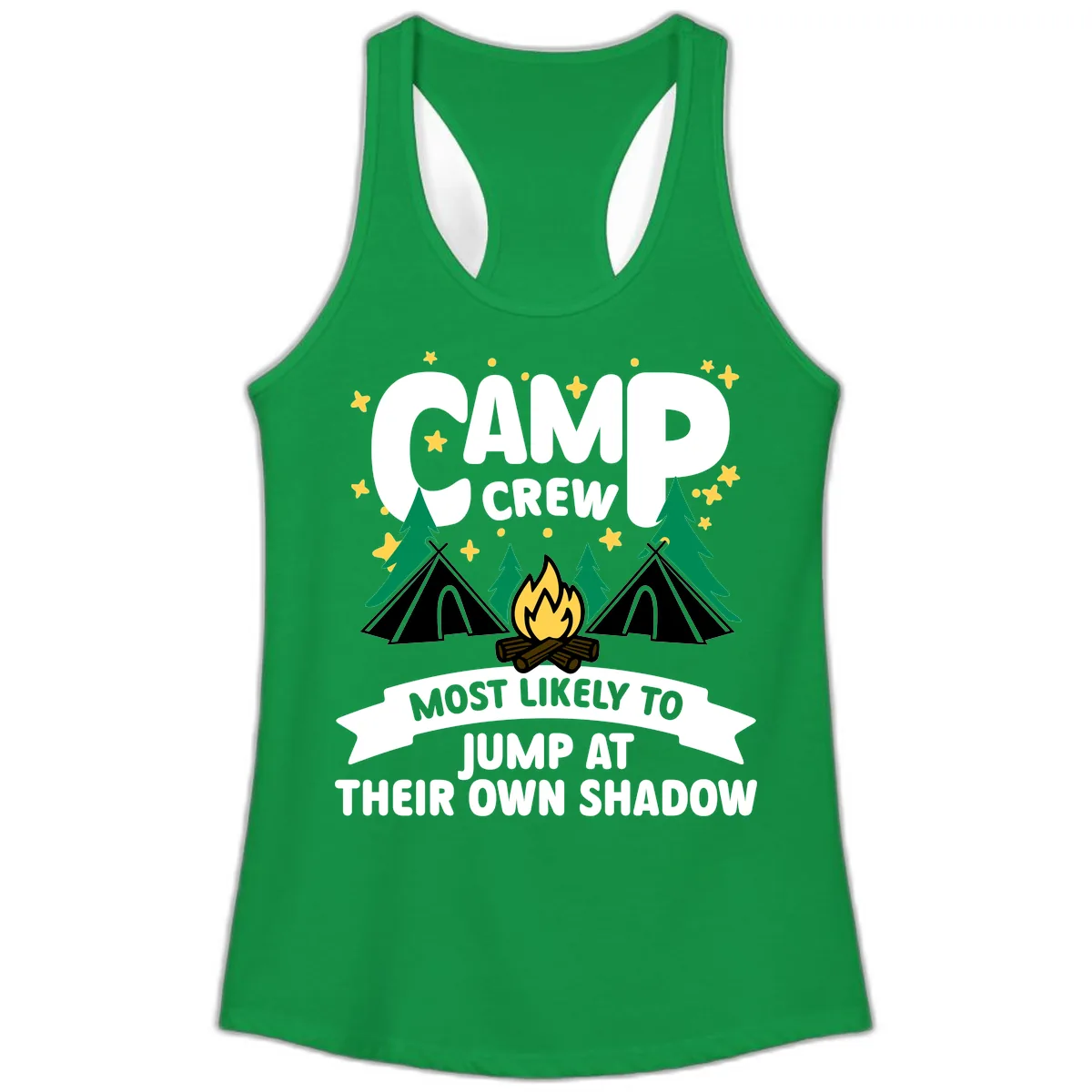Camp Crew Shadow Jumpers Ladies Tank in Solid Kelly Green