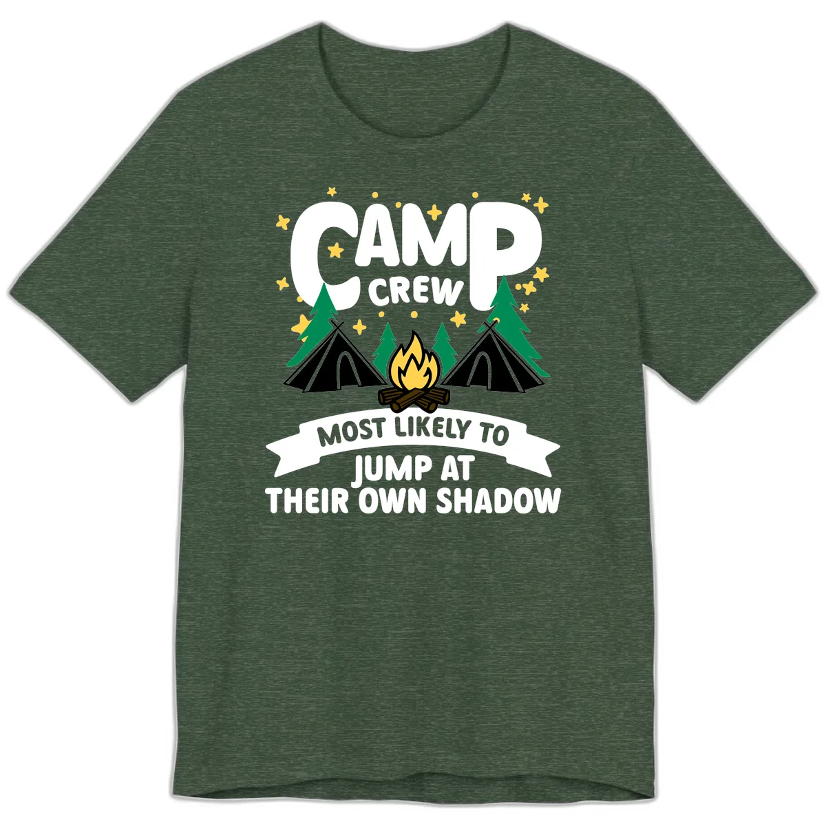 Camp Crew Shadow Jumpers Premium T-Shirt in Heather Forest