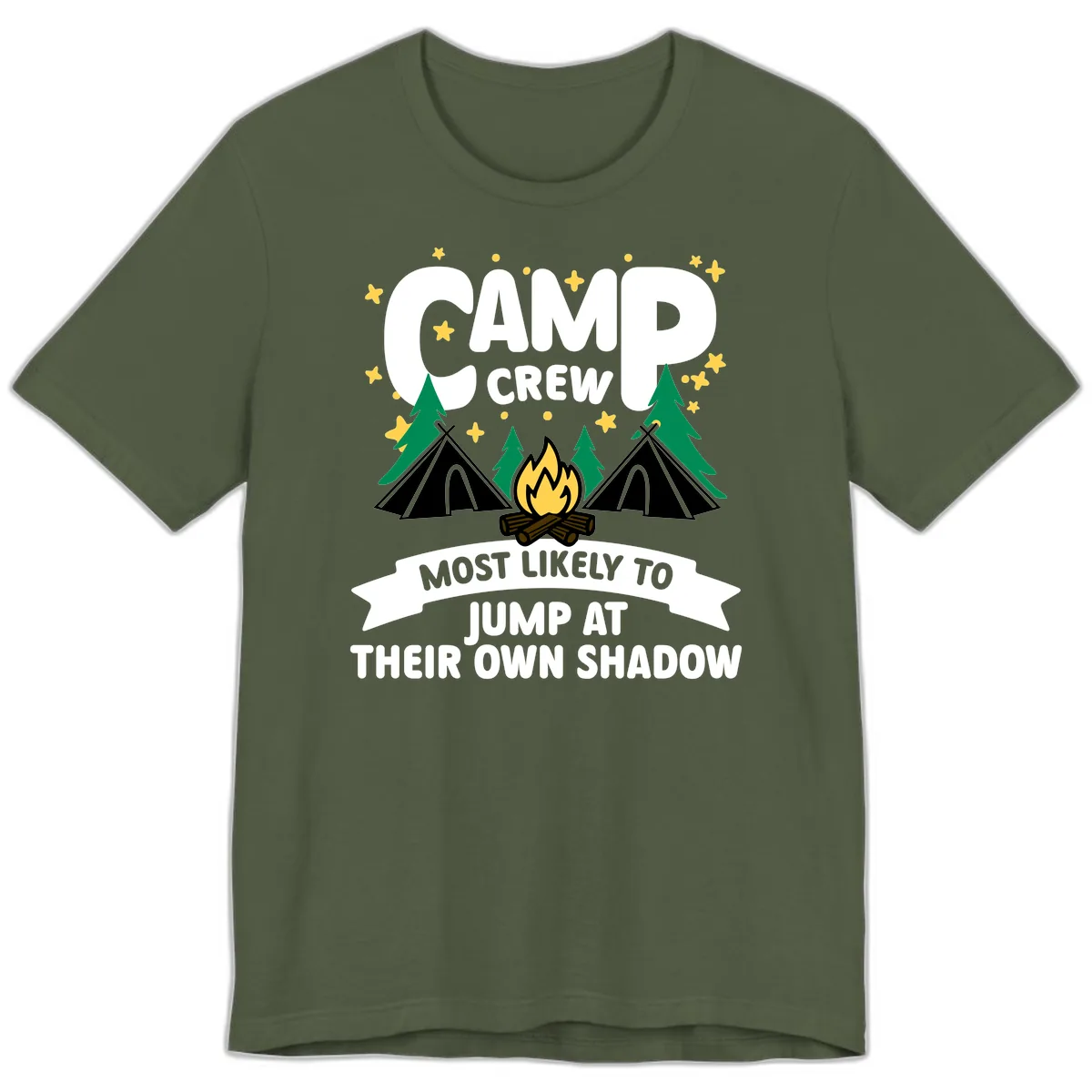 Camp Crew Shadow Jumpers Premium T-Shirt in Military Green