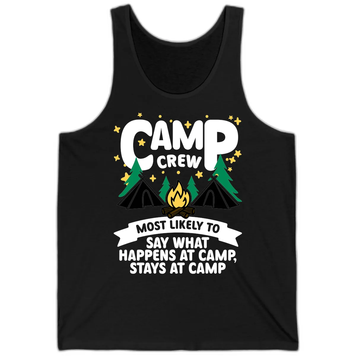 Camp Crew What Happens At Camp Tank in Black