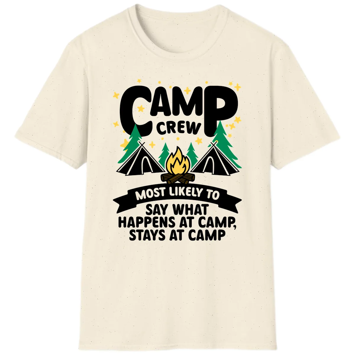 Camp Crew What Happens At Camp T-Shirt in Natural