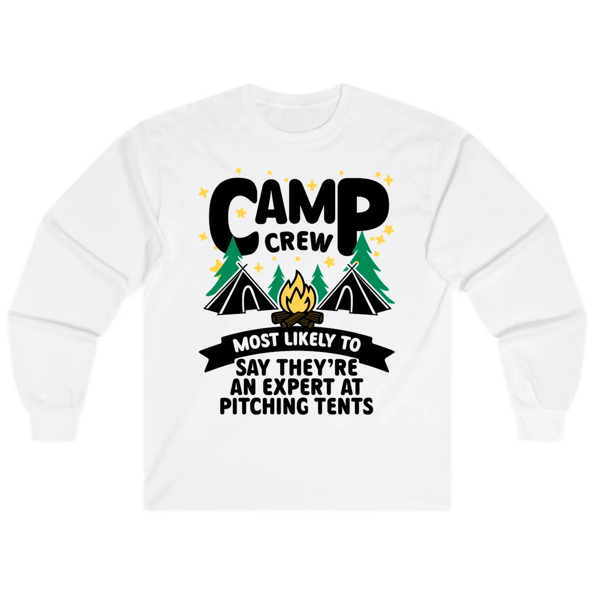 Camp Crew Tent Pitching Experts Long Sleeve in White