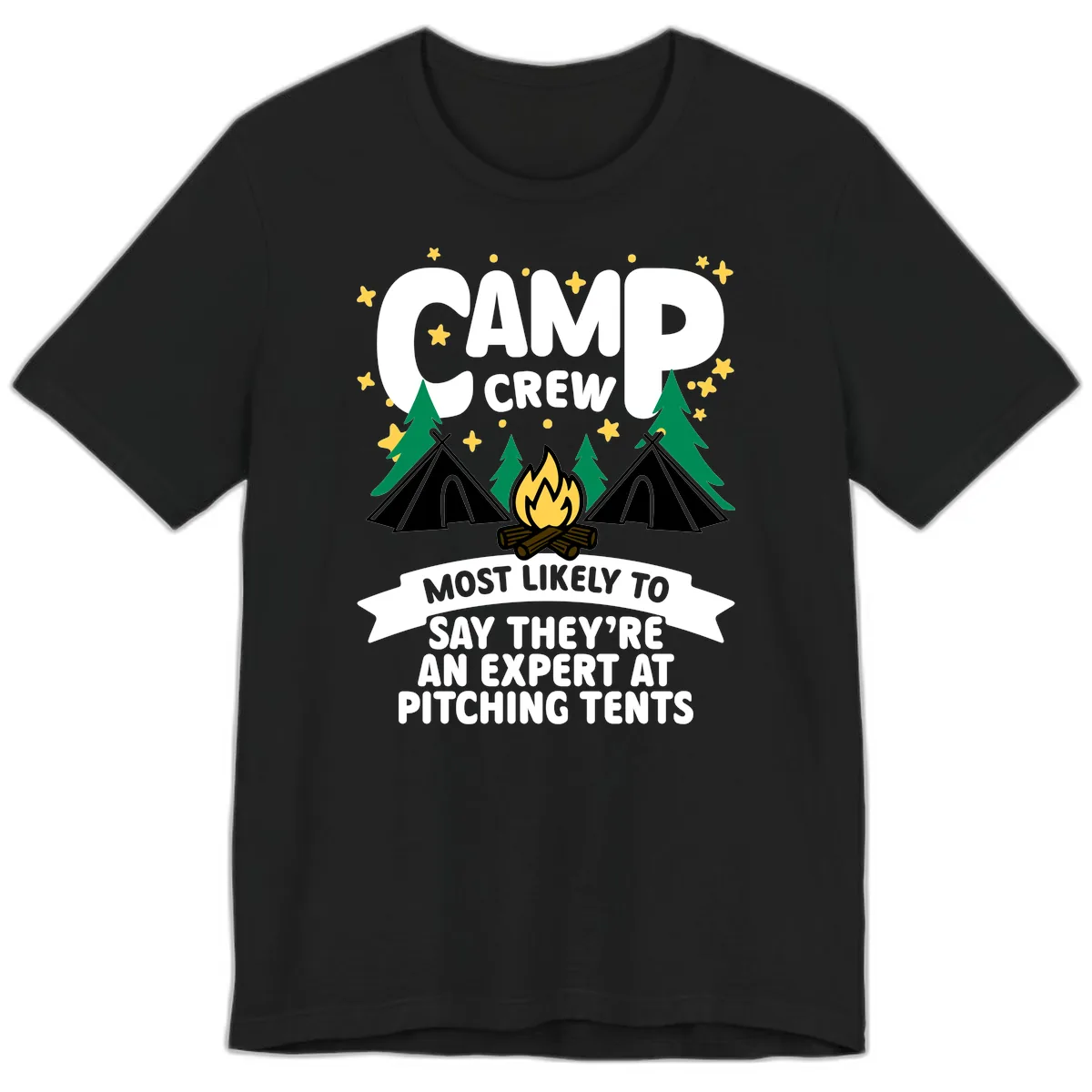 Camp Crew Tent Pitching Experts Premium T-Shirt in Black