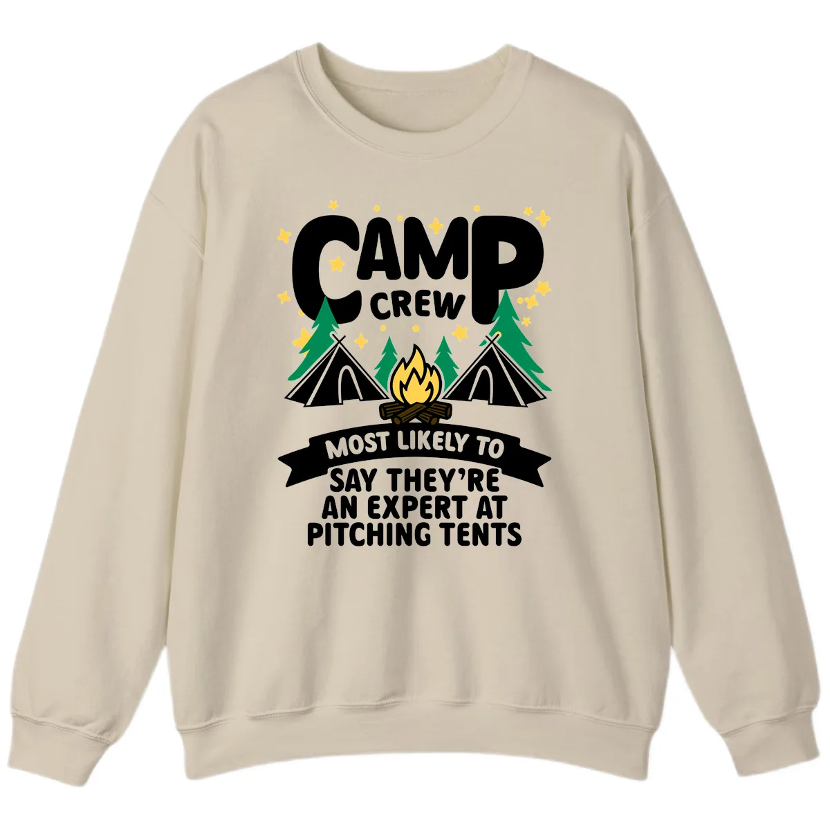 Camp Crew Tent Pitching Experts Sweatshirt in Sand