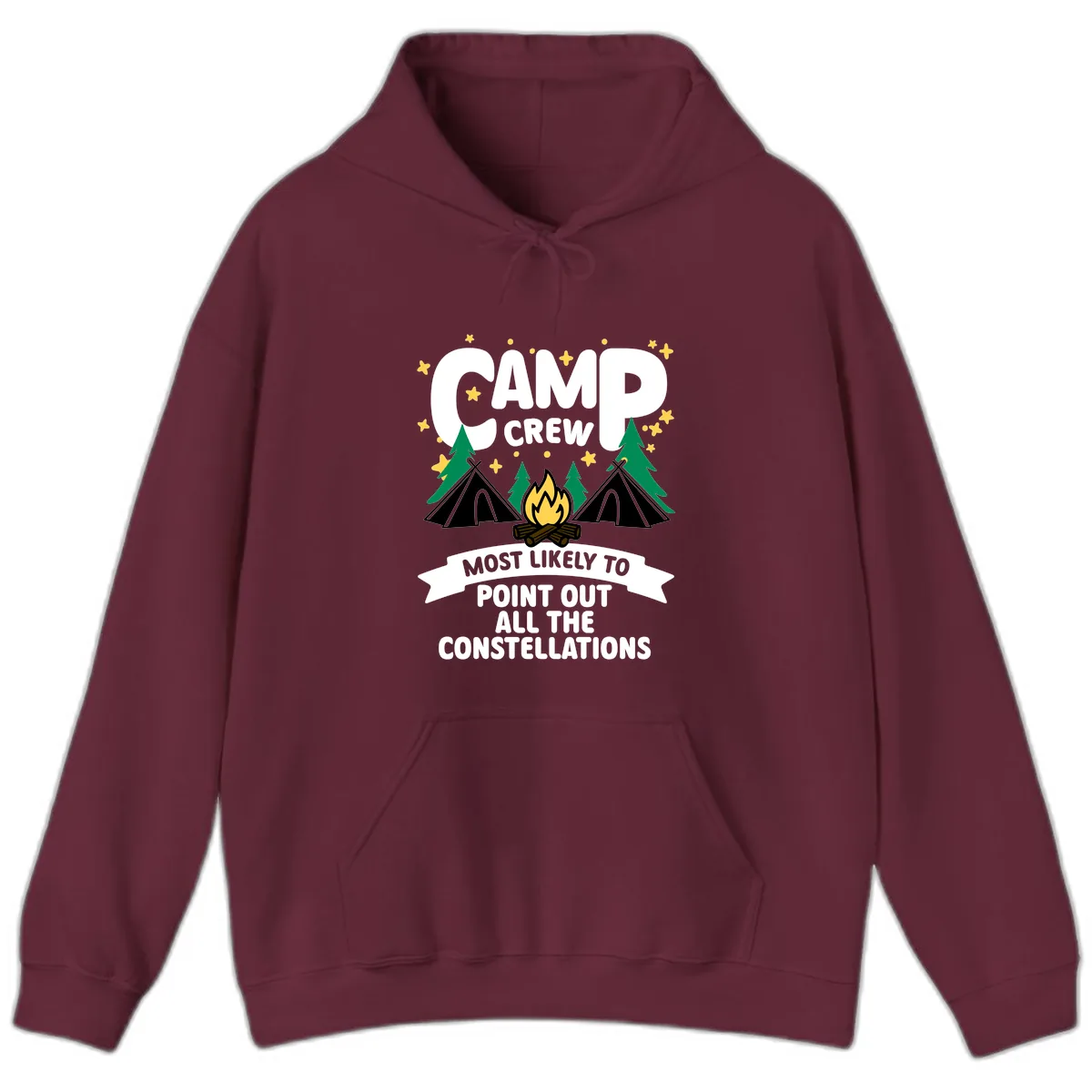Camp Crew Constellation Guide Hoodie in Maroon