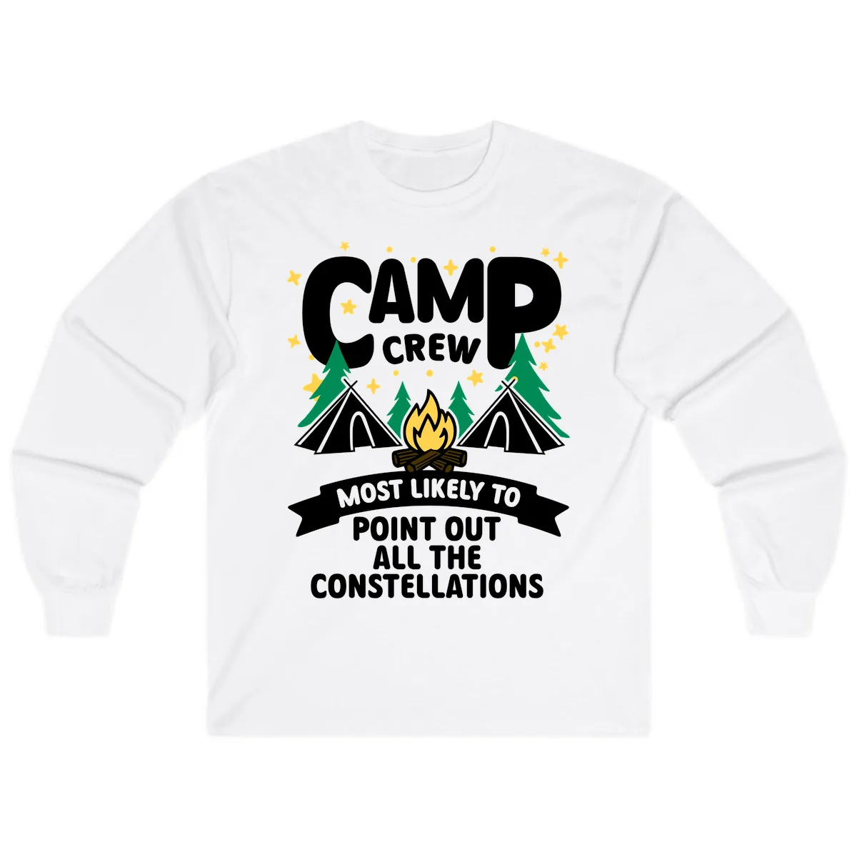 Camp Crew Constellation Guide Long Sleeve in White