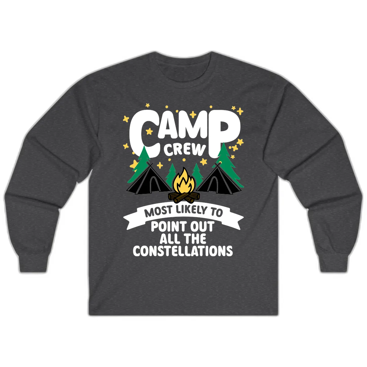 Camp Crew Constellation Guide Long Sleeve in Dark Heather