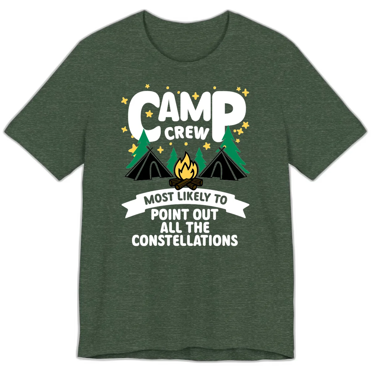 Camp Crew Constellation Guide Premium T-Shirt in Heather Forest