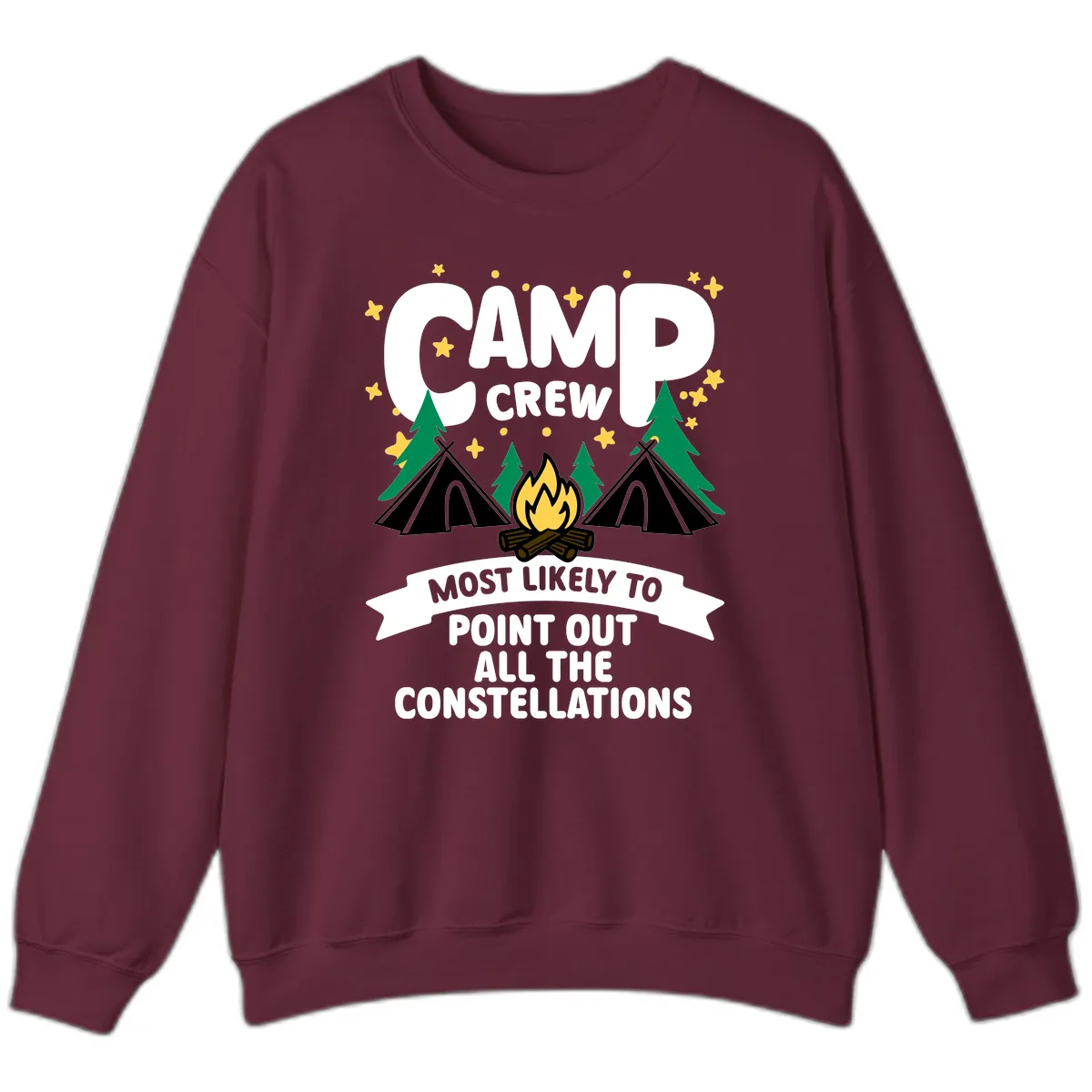 Camp Crew Constellation Guide Sweatshirt in Maroon