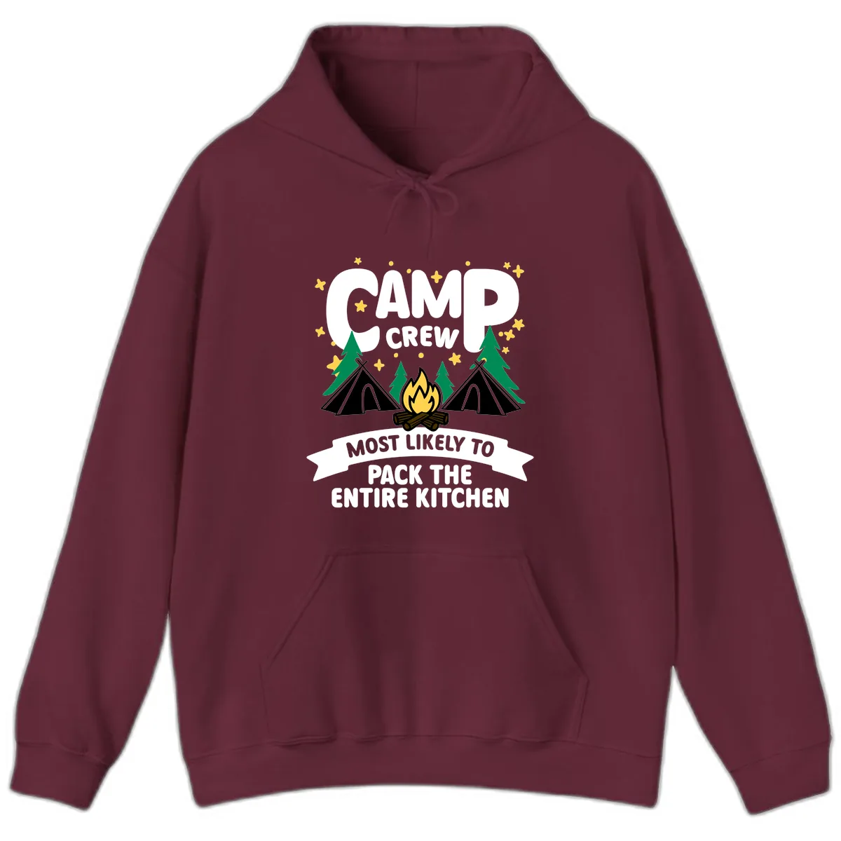 Camp Crew Most Likely To Pack The Kitchen Hoodie in Maroon