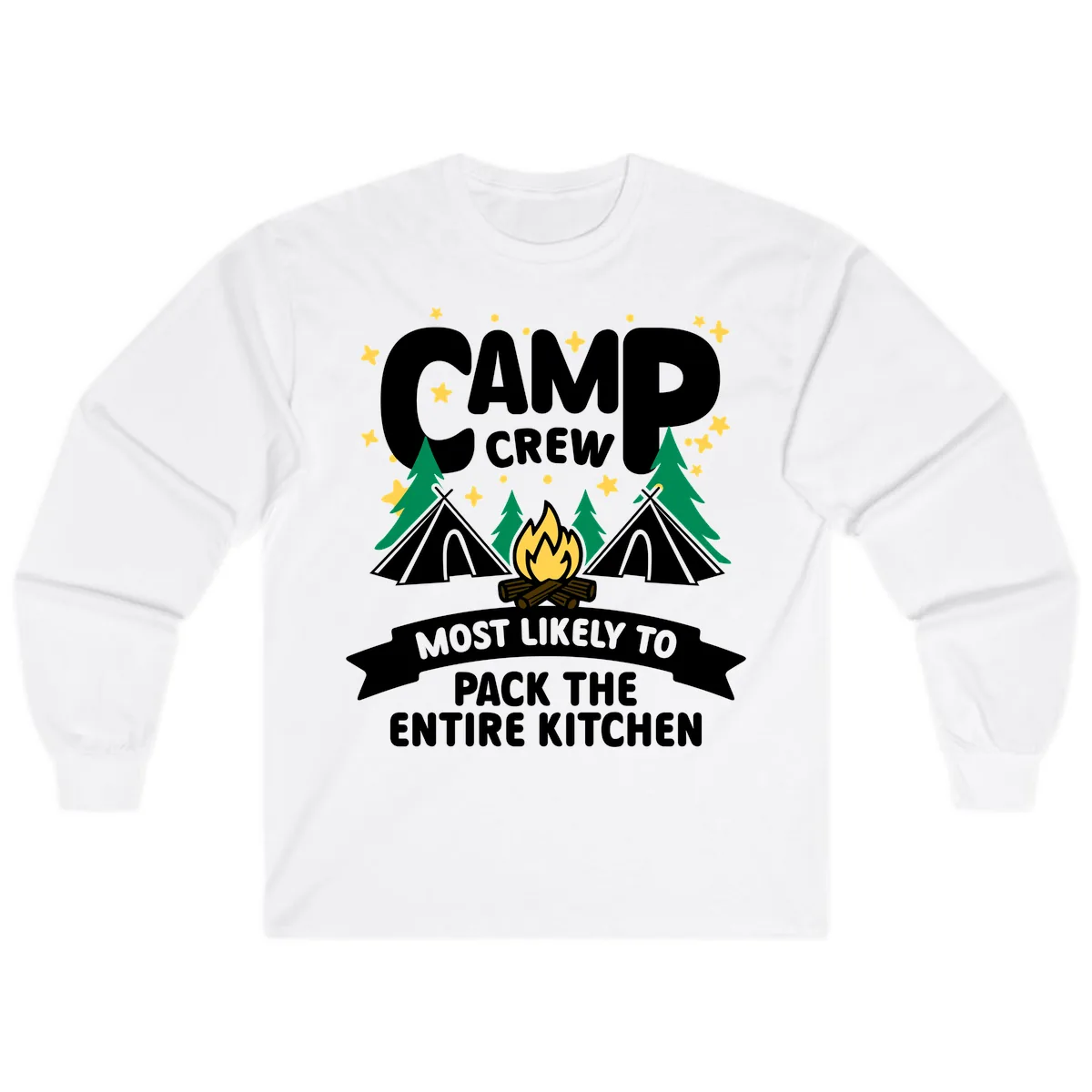 Camp Crew Most Likely To Pack The Kitchen Long Sleeve in White