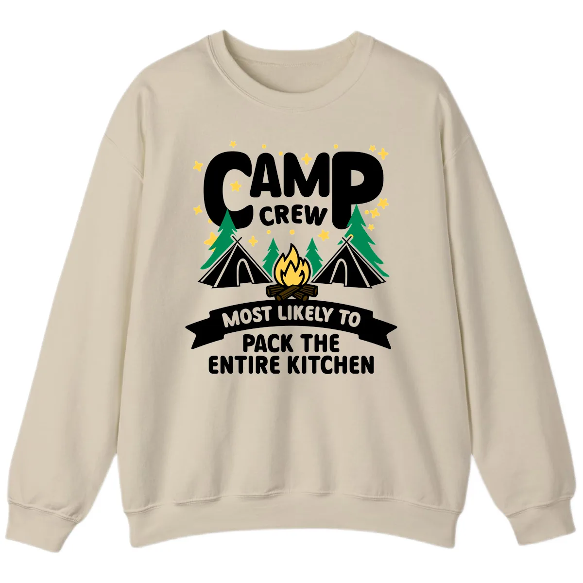 Camp Crew Most Likely To Pack The Kitchen Sweatshirt in Sand