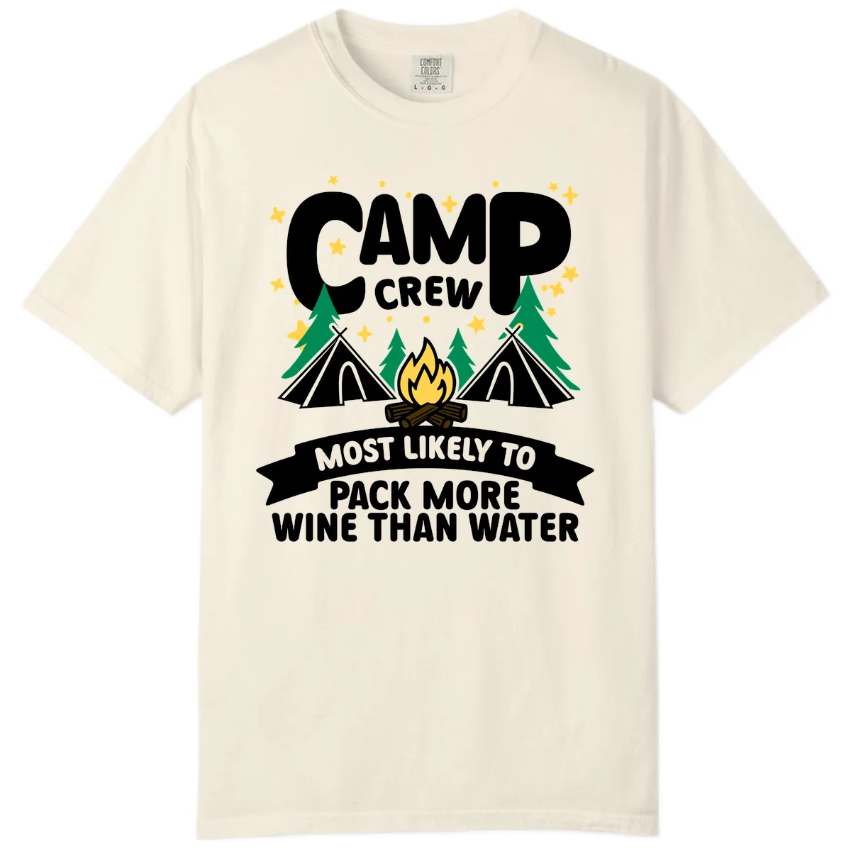 Camp Crew Wine Over Water Comfort Color in Ivory