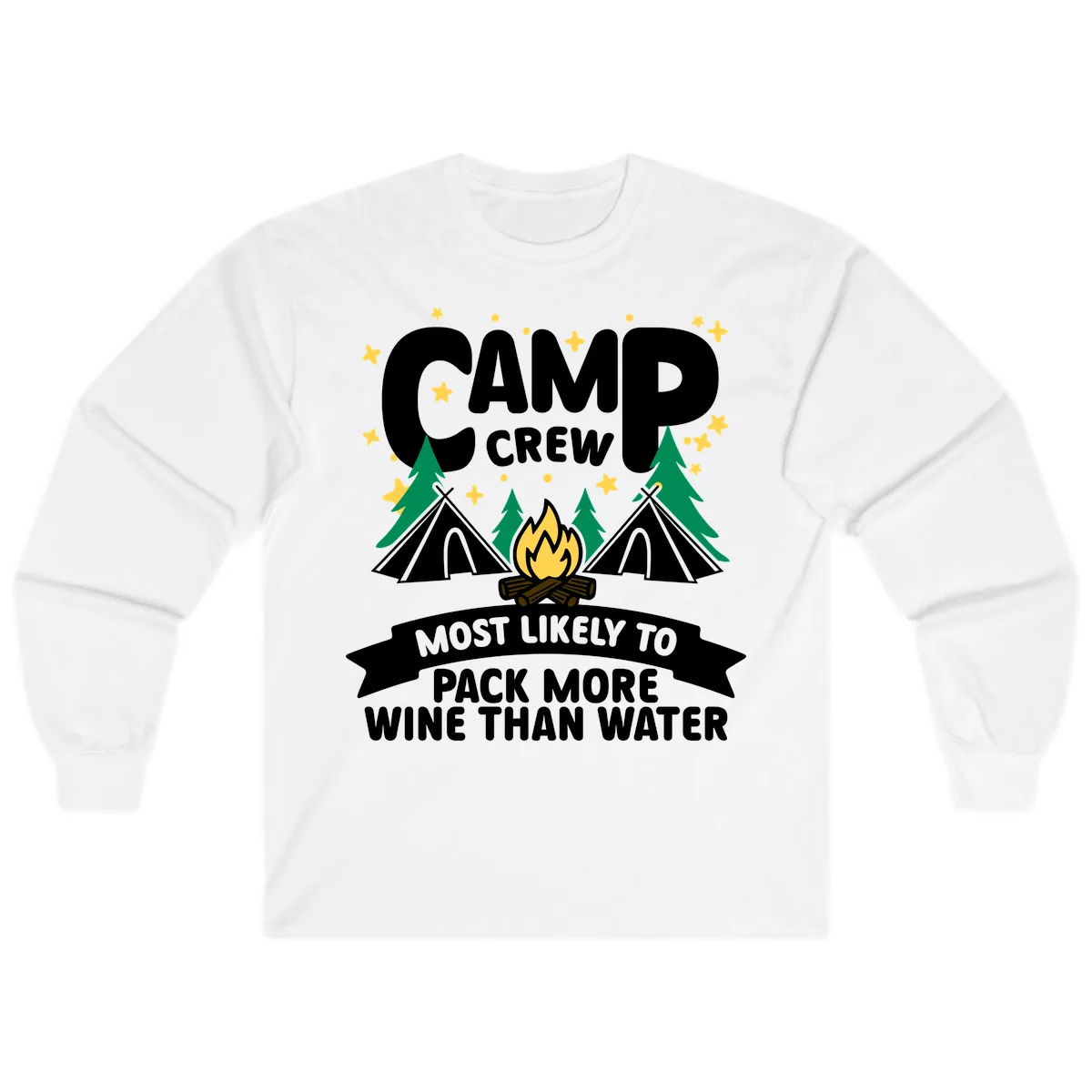 Camp Crew Wine Over Water Long Sleeve in White